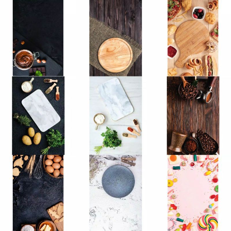 Background Photografi Makanan 48 x 32 cm Alas Latar Foto Lipat A3+