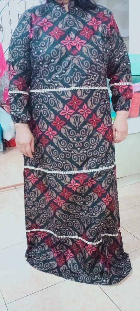 Gamis Batik Susun Jumbo Ld 120 Standar Ld 106 Bunga Lawasan