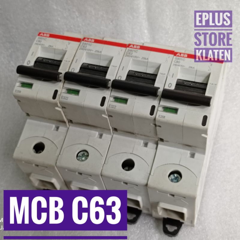 MCB ABB S801C C63 original miniature circuit breaker 63A 25kA MB6