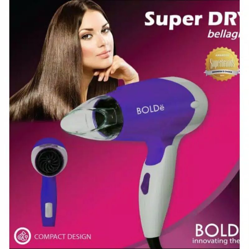 BOLDE Hair Dryer SUPER DRY BELLAGIO 600 WATT  [GARANSI RESMI] Best Quality