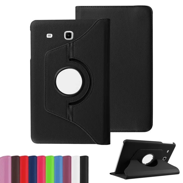 Casing Untuk Samsung Galaxy Tab E 9.6 (2015) SM-T560 SM-T561 SM-T560NU Fashion Skins Tablet Protection Cover360° Rotating Stand Flip Lipat Folio Leather Case