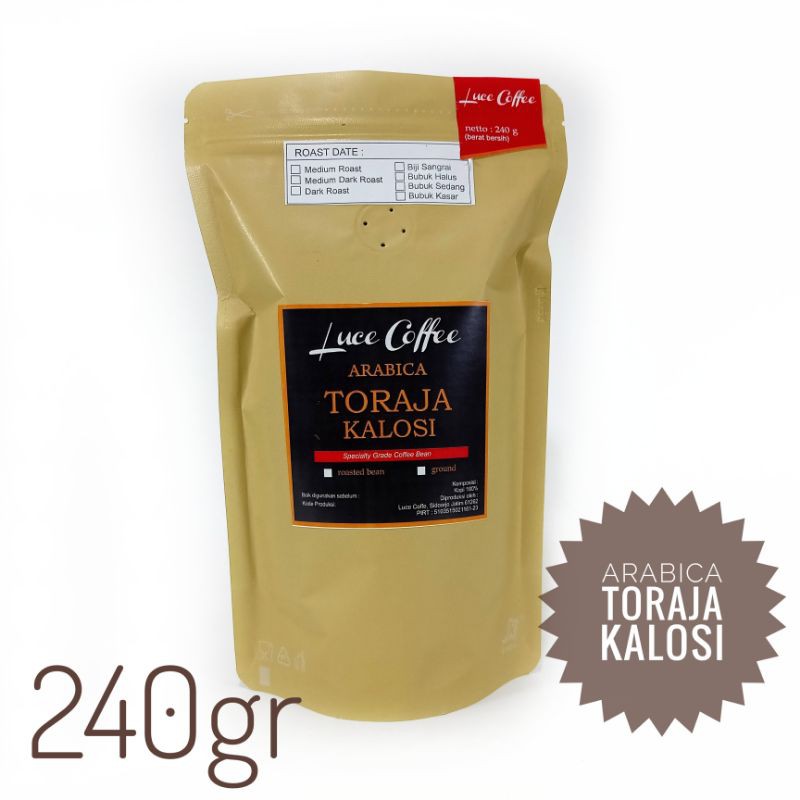 

Kopi Arabica Toraja Kalosi 240gr - Biji atau Bubuk