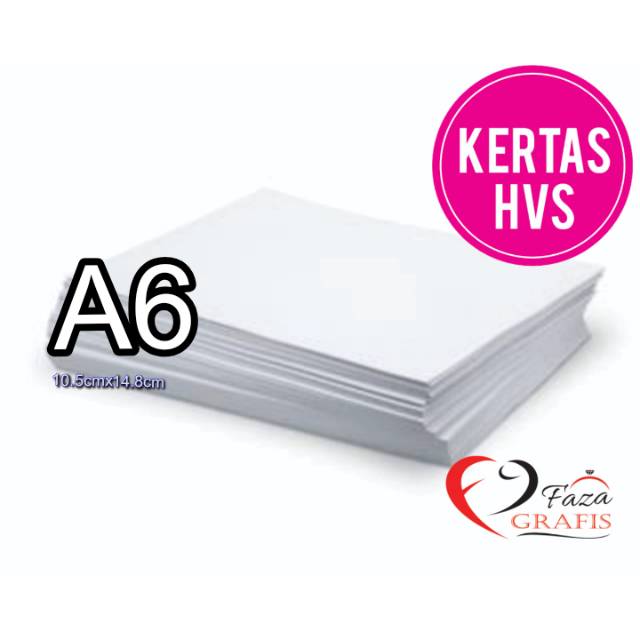 

Kertas hvs ukuran A6(isi 500 lembar)