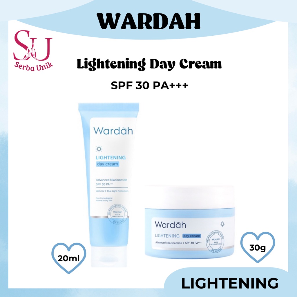 Wardah Lightening Advanced Niacinamide Day Cream SPF 30 PA+++ 20ml &amp; 30g