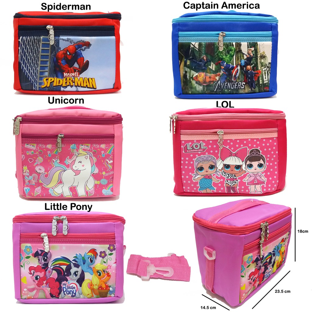 Tas Lunchbox Lunchbag selempang bekal makan anak anak