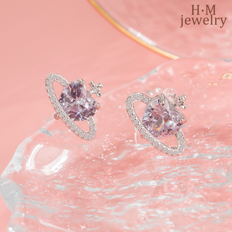 Anting Tusuk Model Planet Dengan Batu Zircon AAA Untuk Wanita 2022