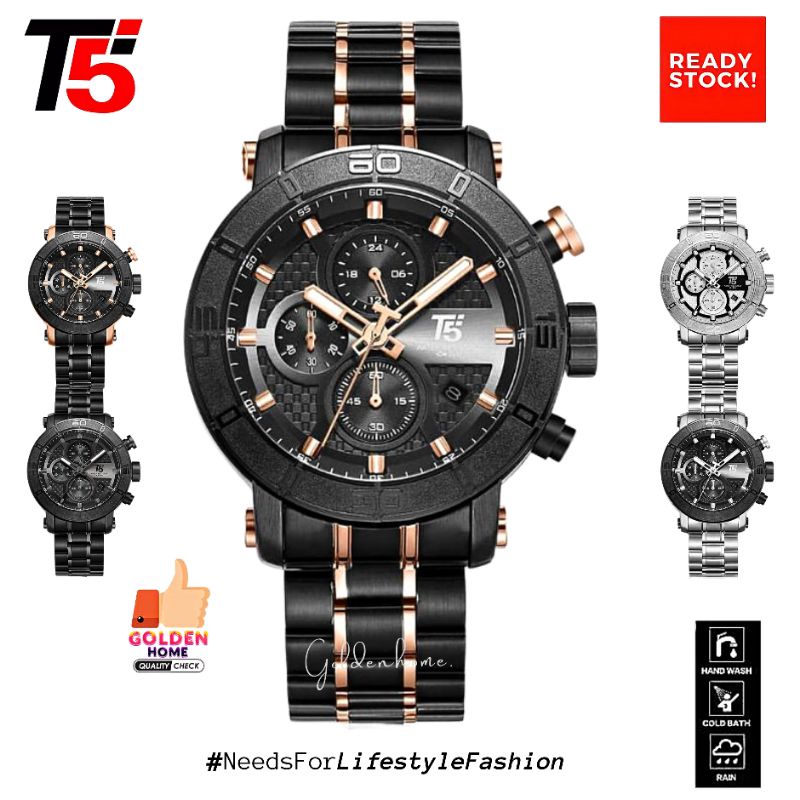 JAM PRIA T5 ORIGINAL 100% H3635 3635 H3635G CHRONOGRAPH FREE GIFT/HADIAH TAHAN AIR 3ATM BERGARANSI F