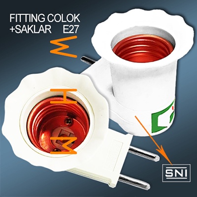 Fitting colok dan saklar putih/fitting E27/Fitting saklar