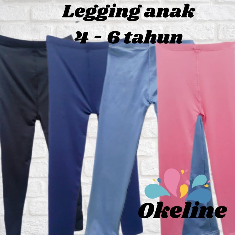 Legging anak polos  4 - 6 tahun / legging panjang / celana panjang anak