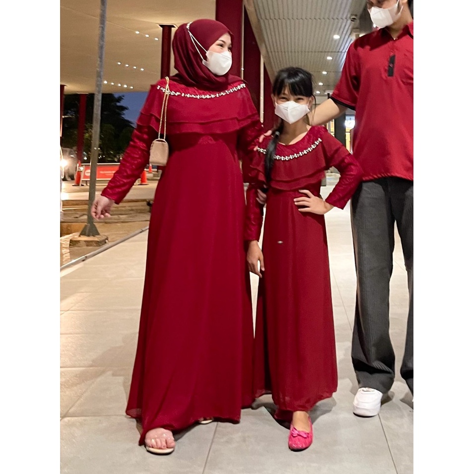 072#COUPLE IBU DAN ANAK BAJU DRES MUSLIM TERBARU/COUPLE KEUNDANGAN