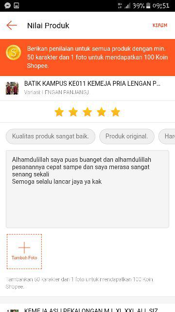 Kemeja Koko Roger Batik Kampus