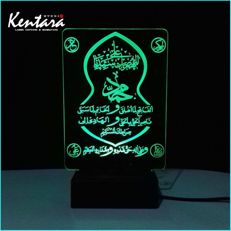 Lampu Akrilik Kaligrafi Sholawat Fatih