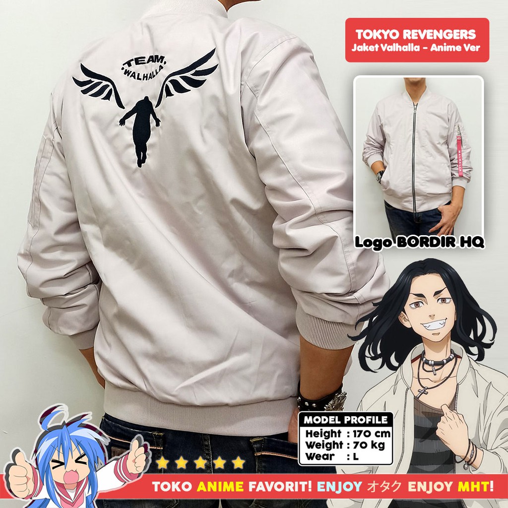 Jaket Bomber Anime Tokyo Revengers Valhalla Keisuke Baji Kazutora Hanemiya Anime Version Cream