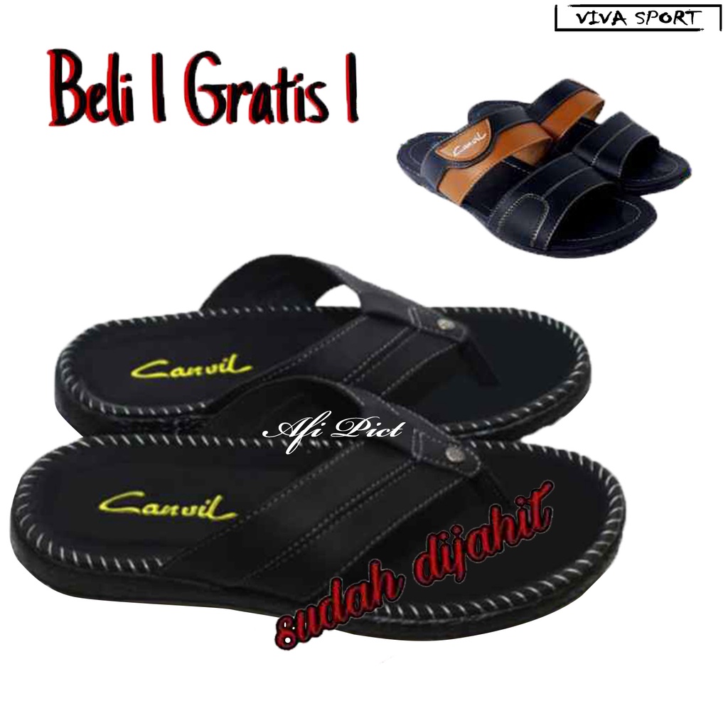 BELI 1 GRATIS 1 SANDAL KULIT PRIA / SANDAL JAPIT/ SANDAL PRIA - SANDAL KEKINIAN/SANDAL PRIA MURAH/SANDAL TERBARU PRIA MIX MAX STORE