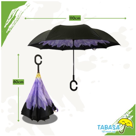 Payung Umbrella Kazbrella Terbalik Motif Karakter Fashion Korea Cantik Unik Jepang Ke12