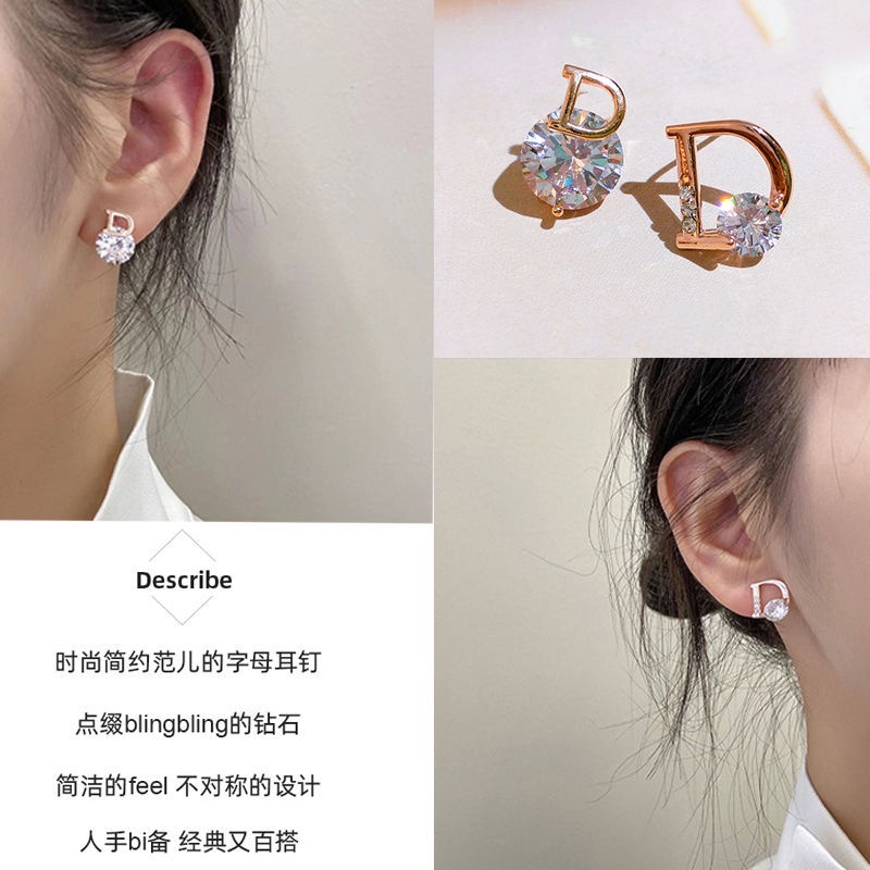 Anting-anting wanita online influencer temperamental pribadi dan all-match perak stud anting-anting