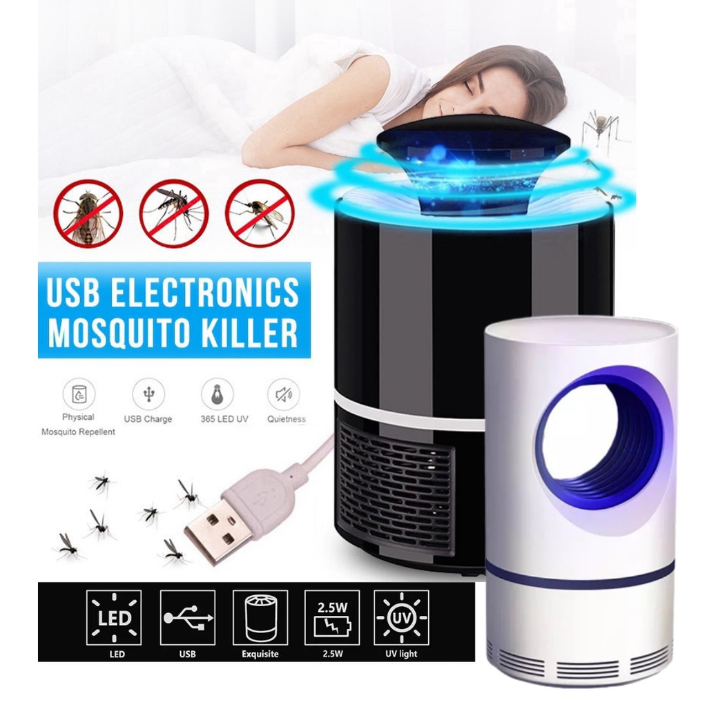 Perangkap Nyamuk Mosquito Killer Lampu LED UV Ultraviolet Elektrik Jebakan Nyamuk