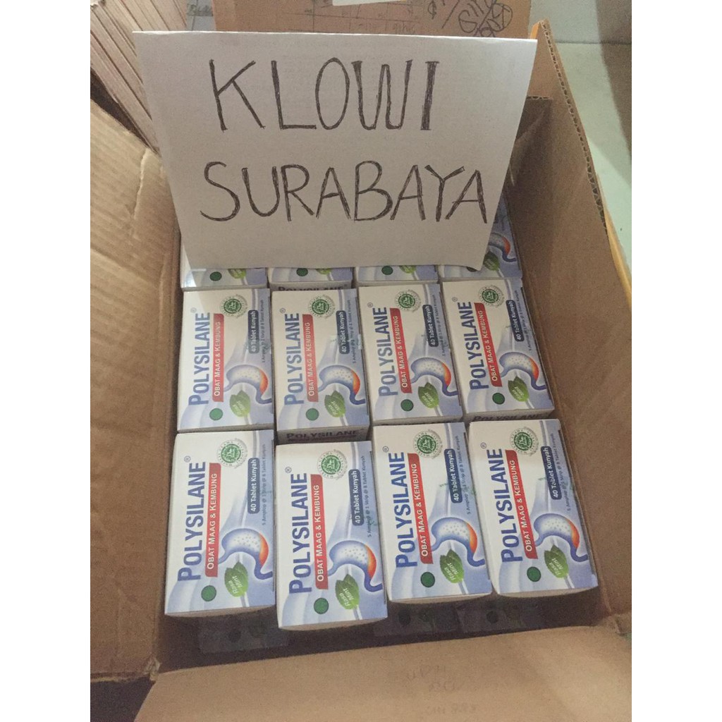 Polysilane Tablet Kunyah (Bundling 5 Strip)  @Strip 8 Tablet Kunyah,Obat Maag,Obat Kembung