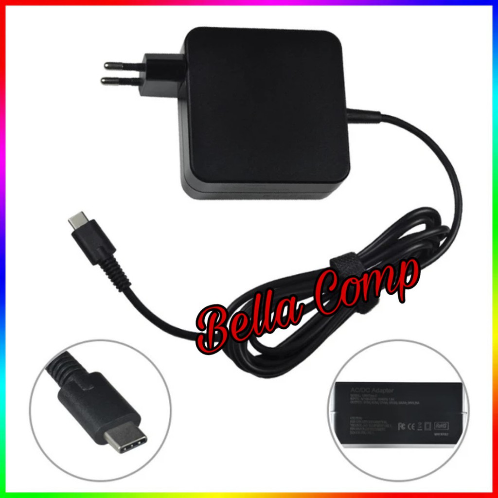 ORIGINAL ADAPTOR UNIVERSAL USB TYPE C LAPTOP LENOVO ASUS HP DELL MACCBOOK KOMPATIBBLE SEMUA TYPE C