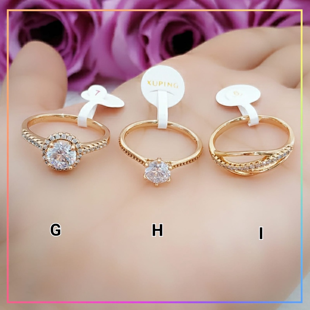 Cincin xuping ori cincin dewasa premium love kupu permata perhiasan lapis emas gold A109