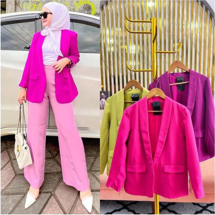 Blazer Scarlett Bahan Shakila Premium M/L/XL 100-110 Wanita Terbaru 2022 Kekinian Blazer Atasan Wani