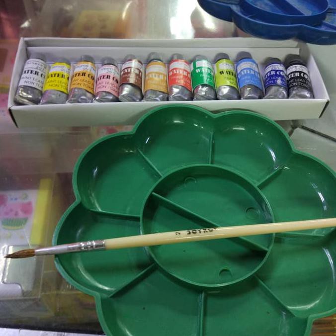 

HOT SALE Paket komplit Cat Air 12 warna , piring cat dan kuas