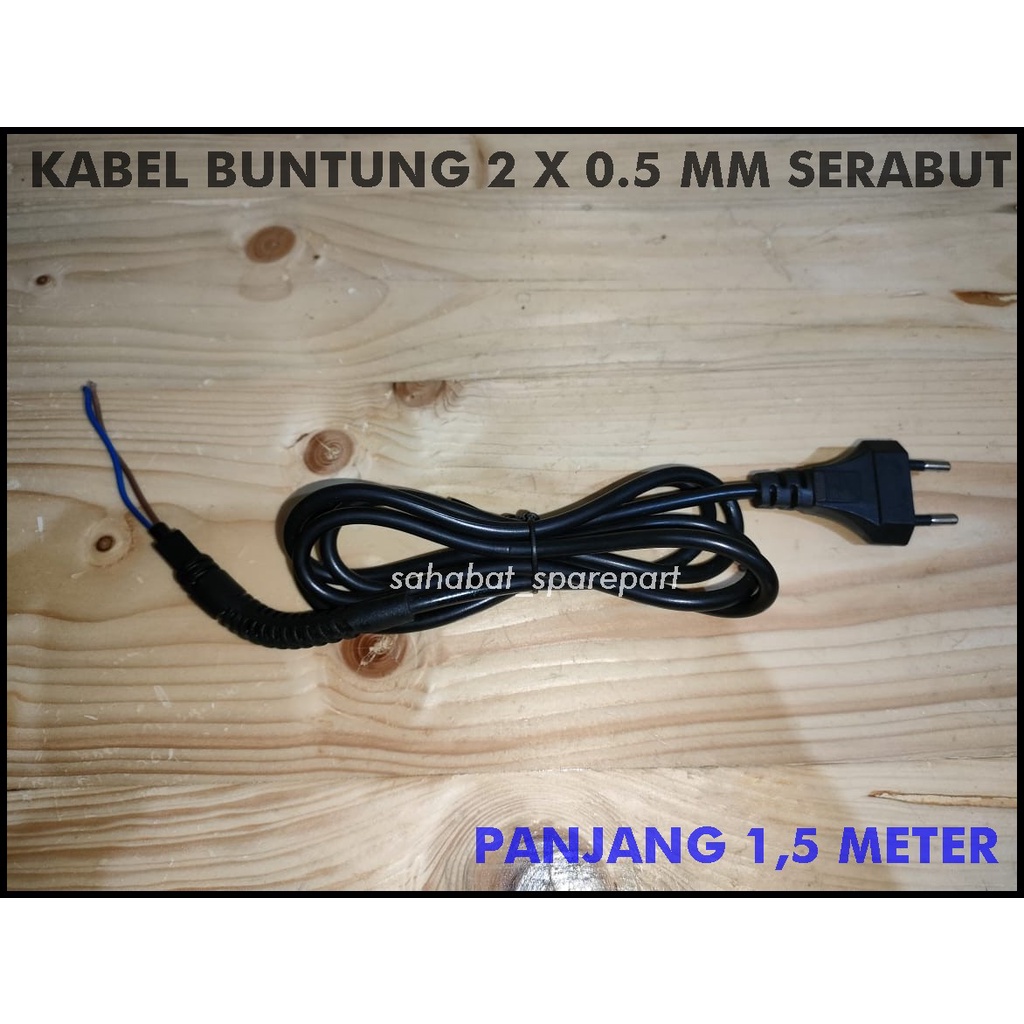 KABEL BUNTUNG HAIR DRYER 2 X 0.5 MM SERABUT PANJANG 150 CM