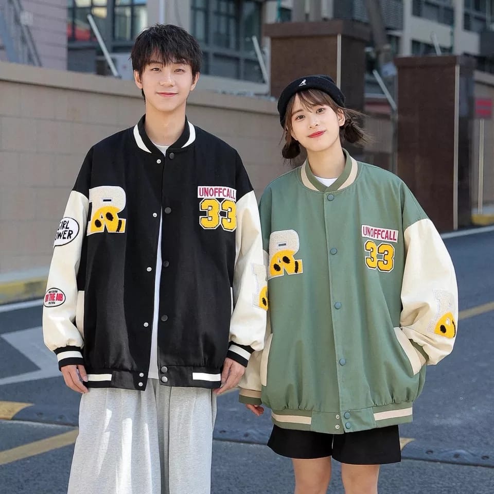 JAKET TEBAL BASEBALL VARSITY R33 BASEBALL XXL PRIA WANITA KOREA