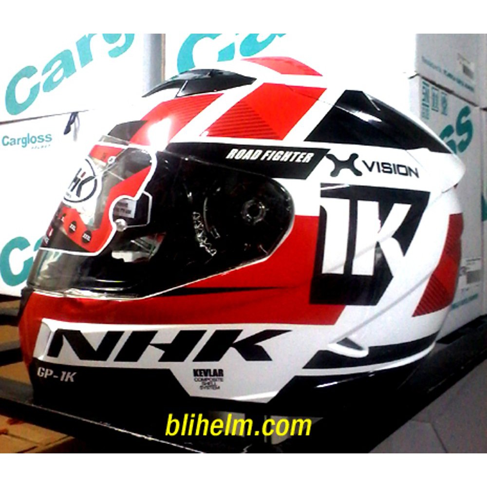 helm NHK GP1000 ULTRA X VISION WHITE RED  Terlaris