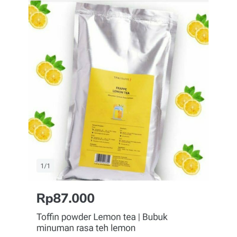 Toffin Powder Lemon tea/Bubuk minuman teh lemon