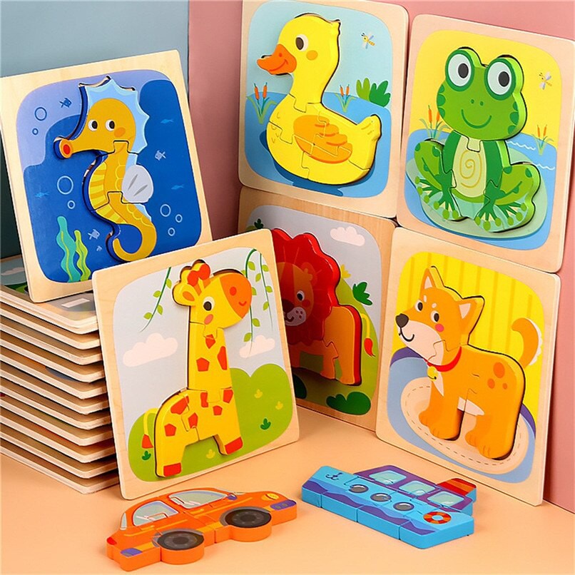 Mini Chunky Puzzle Ver 3 Puzzle Kayu Wooden Puzzle Anak Puzzle 3D Puzzle Mini Mainan Balita Mainan Edukasi