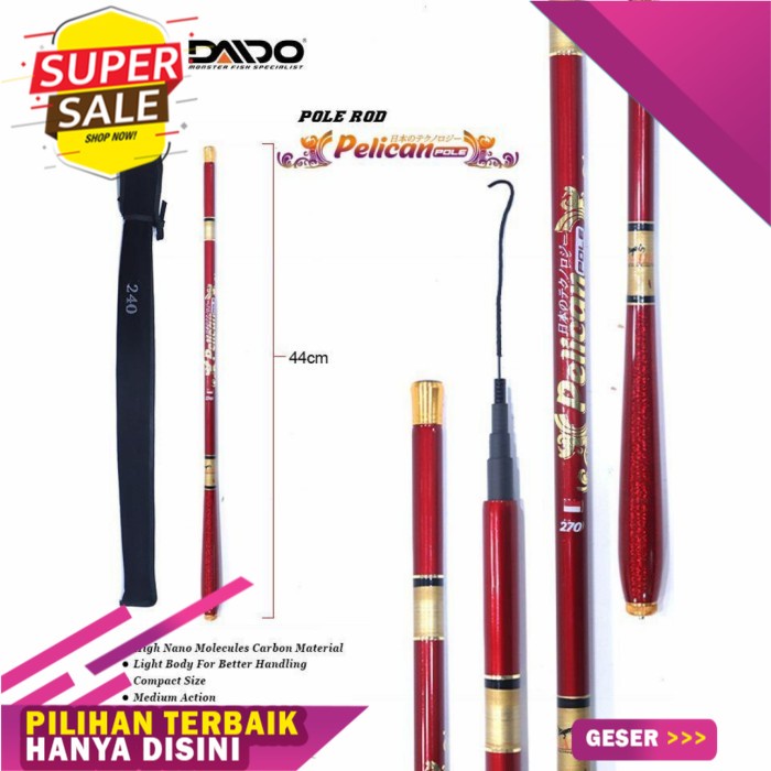 Tegek / Walesan DAIDO PELICAN 300CM/300 | Ruas Pendek | Full Carbon