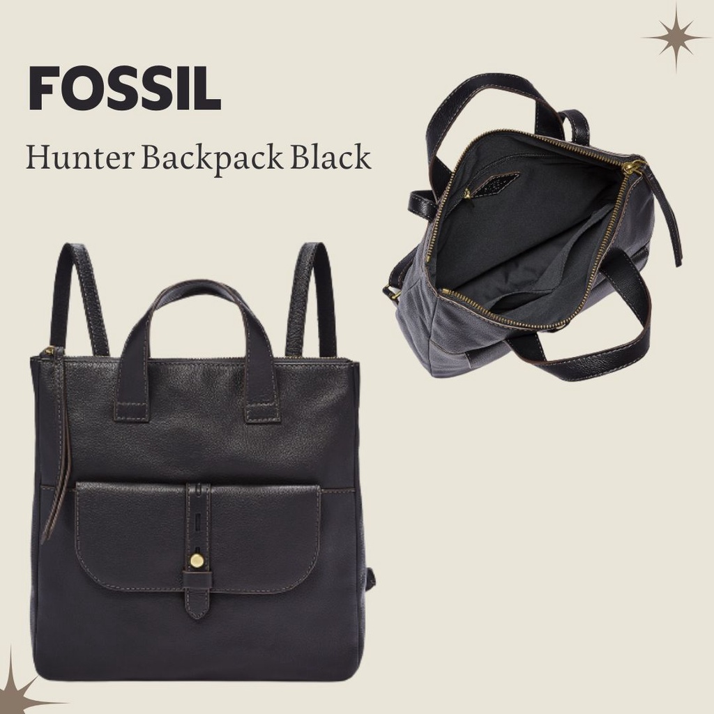 Tas Fossil original 100% Wanita Hunter Backpack Black SHB2695001