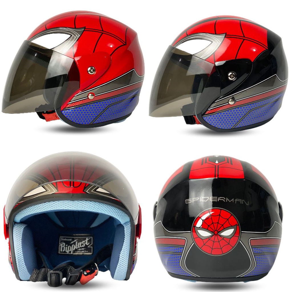 Helm Anak Bagus Karakter Kartun Motif Spiderman Kop Lucu SNI Terbaru