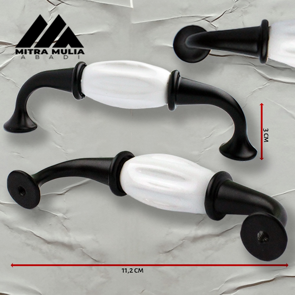 tarikan Laci Coating Hitam | Handle Gagang Pintu Lemari | Handle Laci - 9009