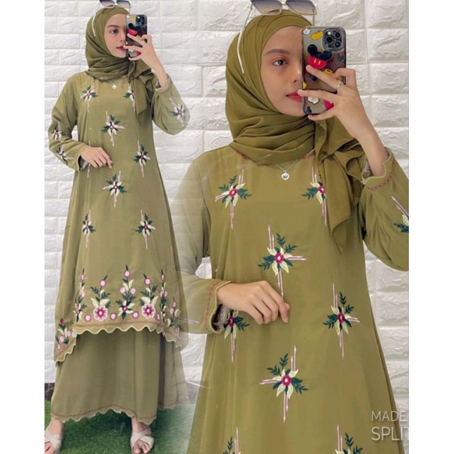 GAMIS MELAYU BORDIR BUNGA SOLDER