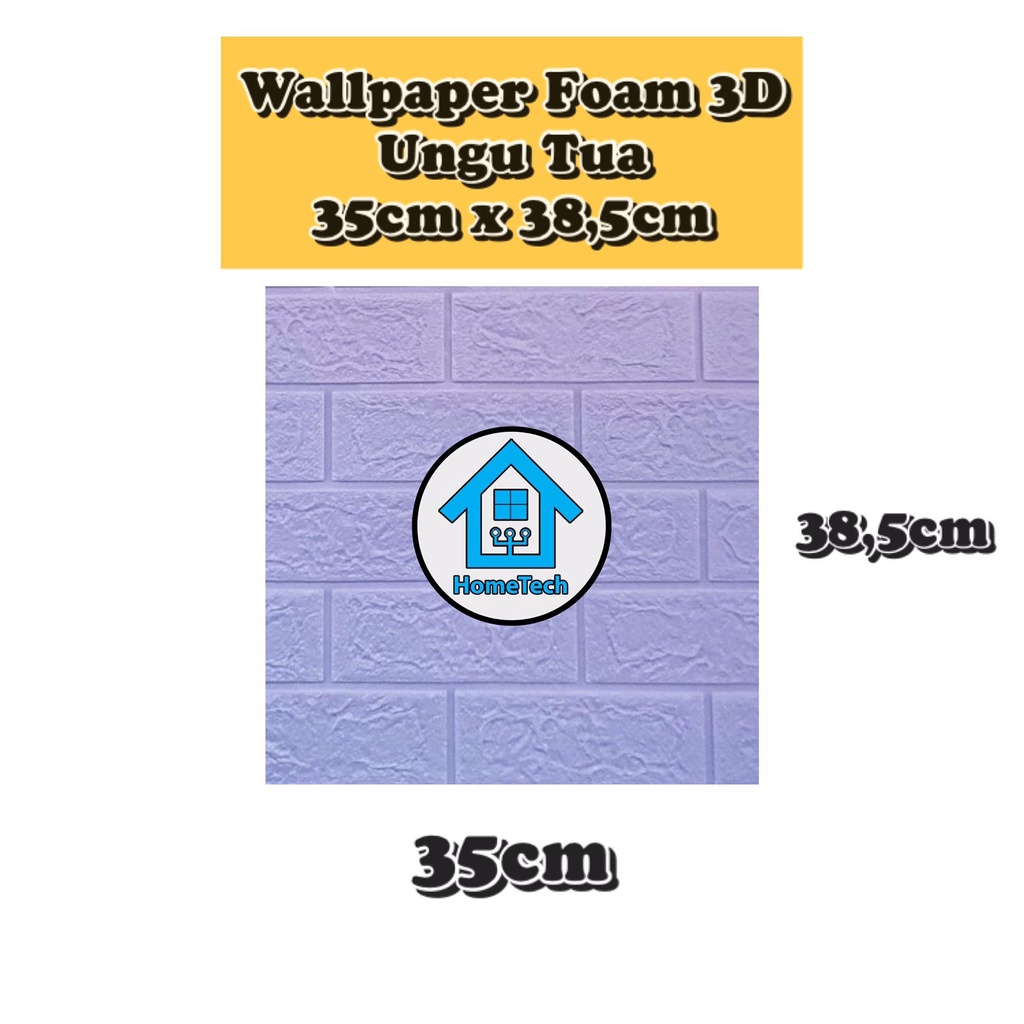 HT Wallpaper Stiker Bata Foam 3D Ungu Tua Premium Wall Paper Sticker 3mm-35cm x 38,5cm