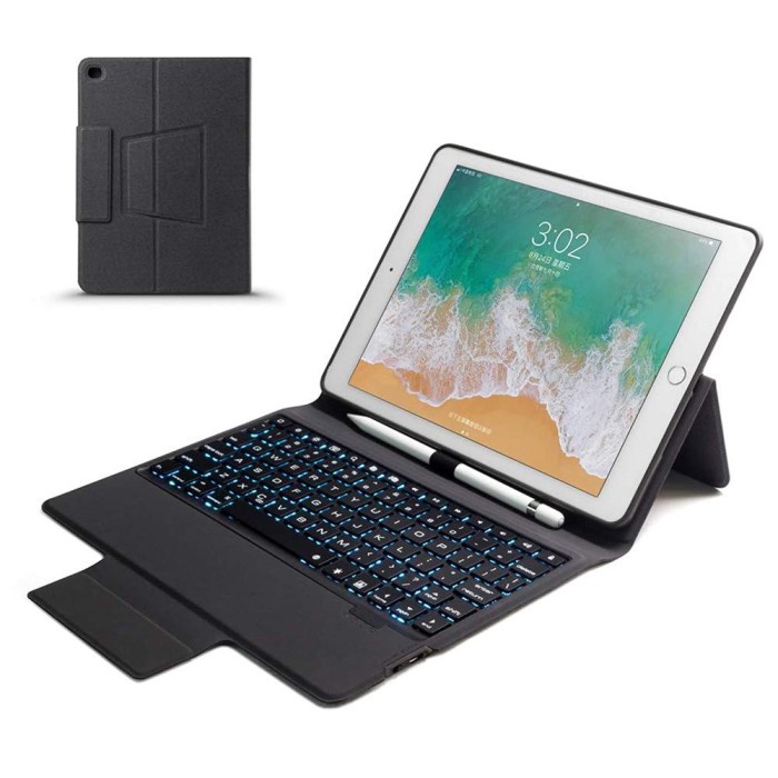 IPAD 6 / AIR 2 BACKLIGHT KEYBOARD BLUETOOTH FLIP CASE WIRELESS BACKLIT