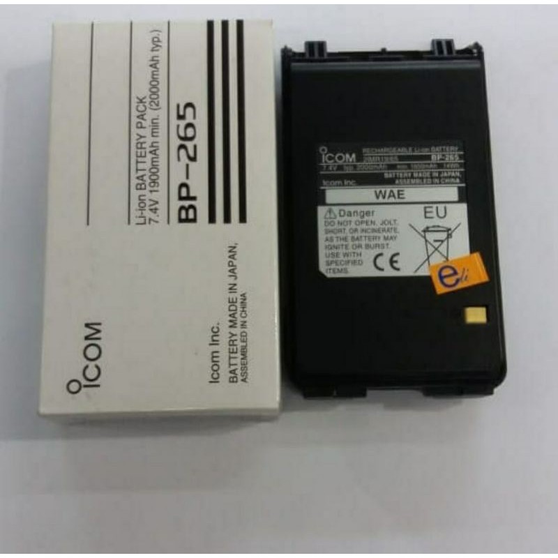 Icom BP-265 Baterai HT IC-V80 Lithium Original Baru bp265 V80 ICV80 IC U80L