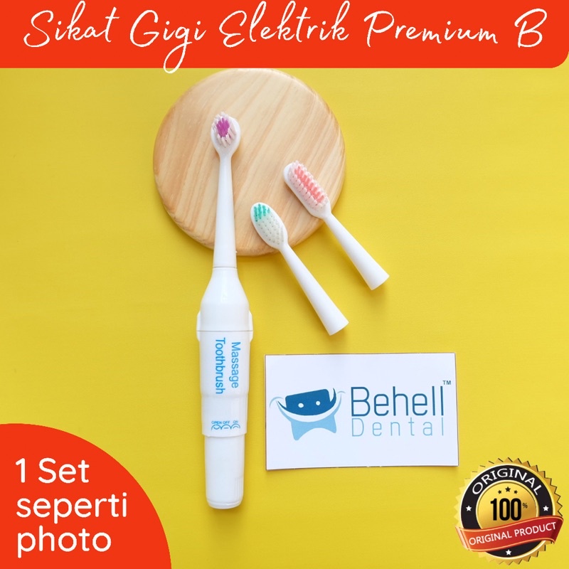 HOT PROMO Set Sikat Gigi Elektrik Baterai Tooth brush Bisa Untuk Ber behel / tidak Electrik electric Vibrate Behelldental