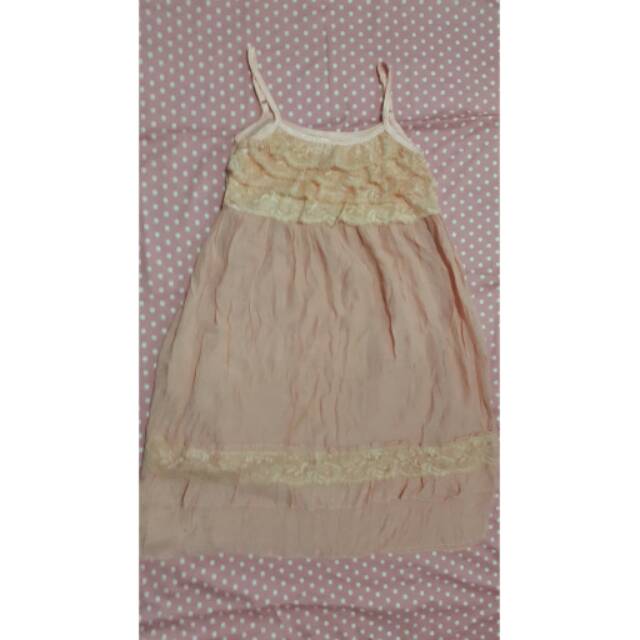 Dress Babydoll Peach Brukat