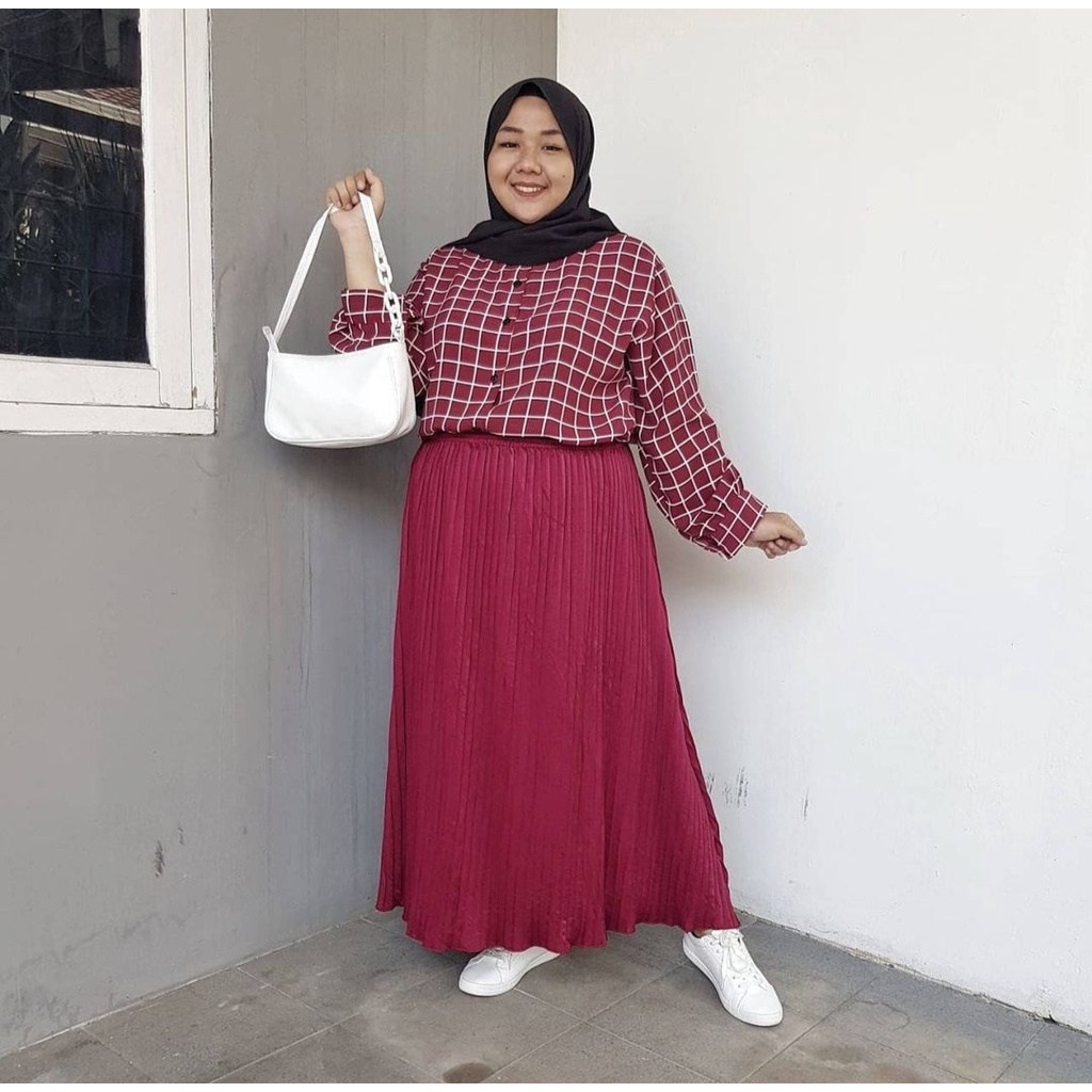 Rok Plisket JUMBO putih //ROK PLISKET WARNA PUTIH | ROK PLISKET WARNA BEST SELLER