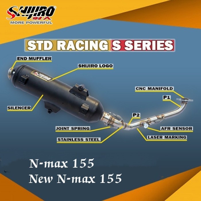 Knalpot STD Racing - SHIJIRO S SERIES - Nmax Old