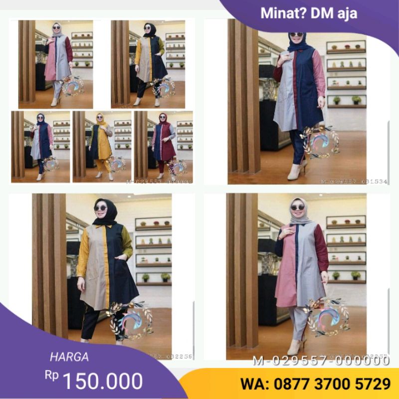 SETELAN TUNIK WANITA MONNA TERBARU 2022 KEKINIAN NYAMAN