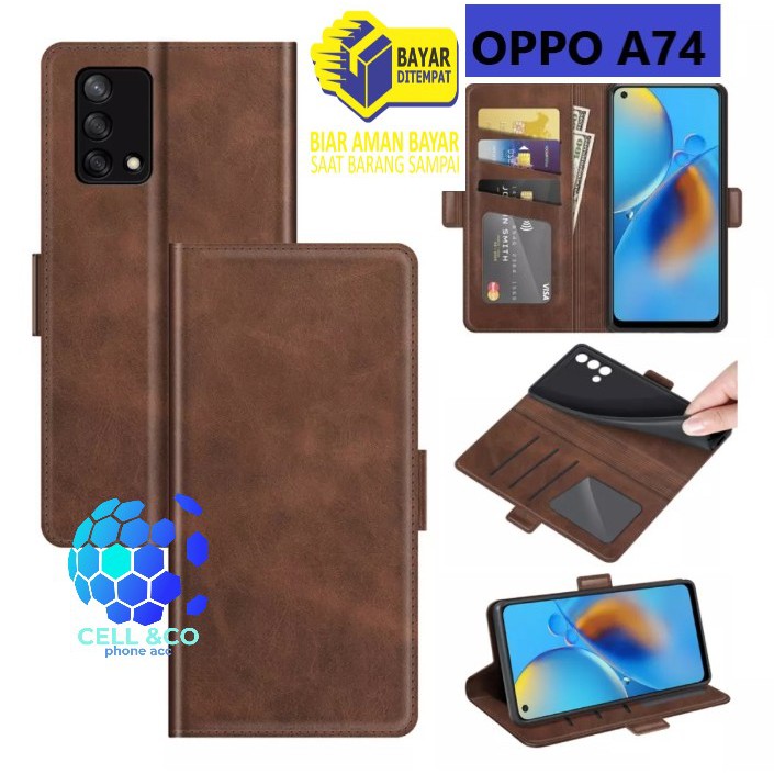 Flip cover OPPO A74 4G NEW Flip case buka tutup kesing hp casing hp flip case leather wallet