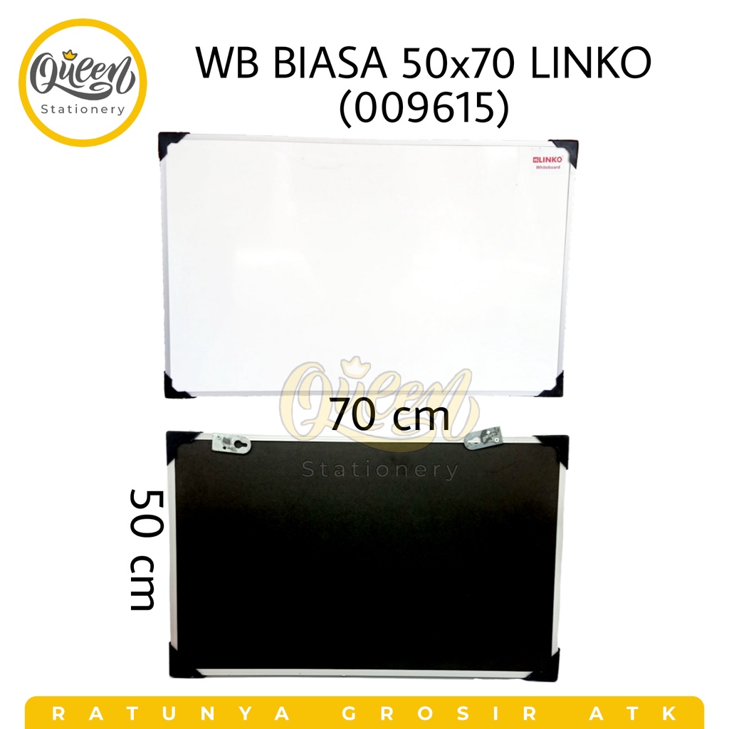 

1 PCS WB BIASA 50X70 LINKO / PAPAN TULIS PUTIH / WHITEBOARD KECIL (009615)