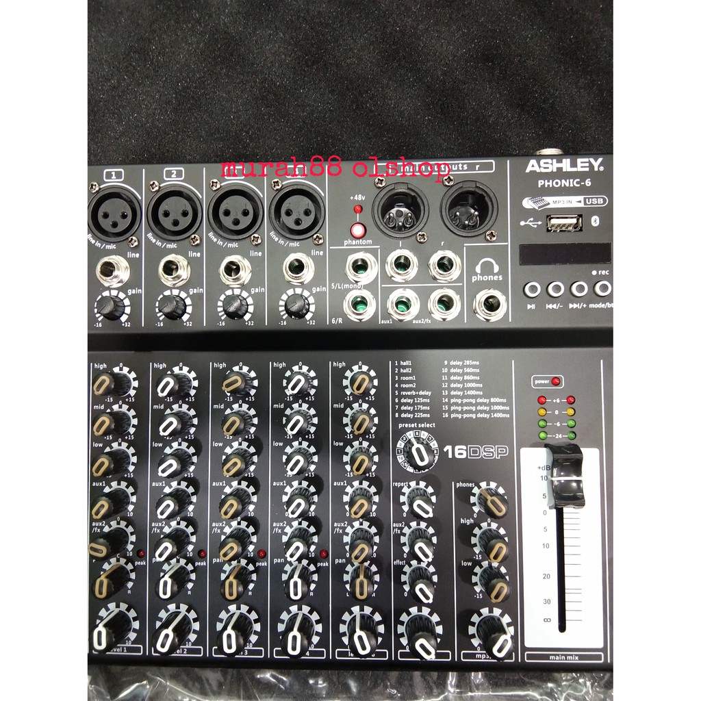 MIXER AUDIO ASHLEY PHONIC-6 6CH ORIGINAL PRODUK FREE HARDCASE