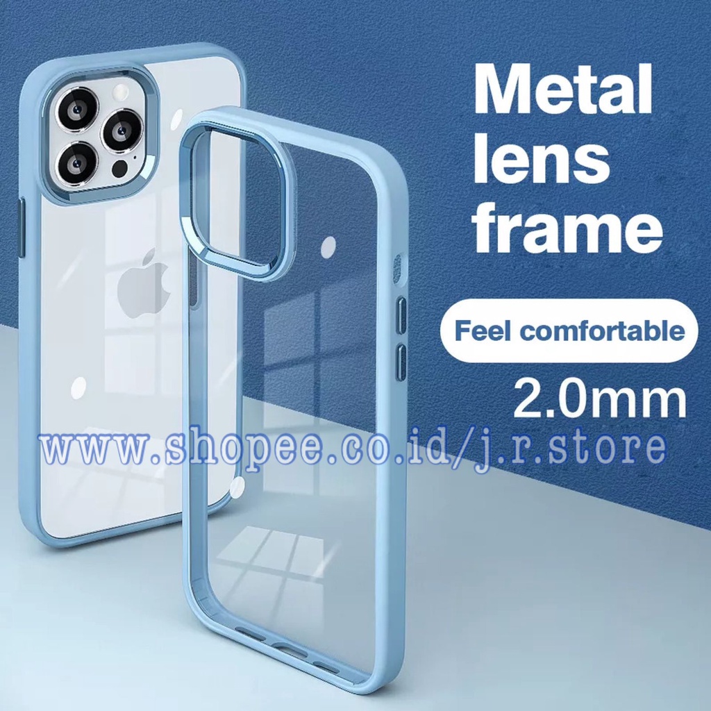 SQUARE METAL FRAME ACRYLIC CASE IPHONE 14 / 14 PRO / 14 PLUS / 14 PRO MAX / 13 / 13 PRO / 13 MINI / 13 PRO MAX / 12 / 12 PRO / 12 MINI / 12 PRO MAX / 11 / 11 PRO / 11 PRO MAX / XR