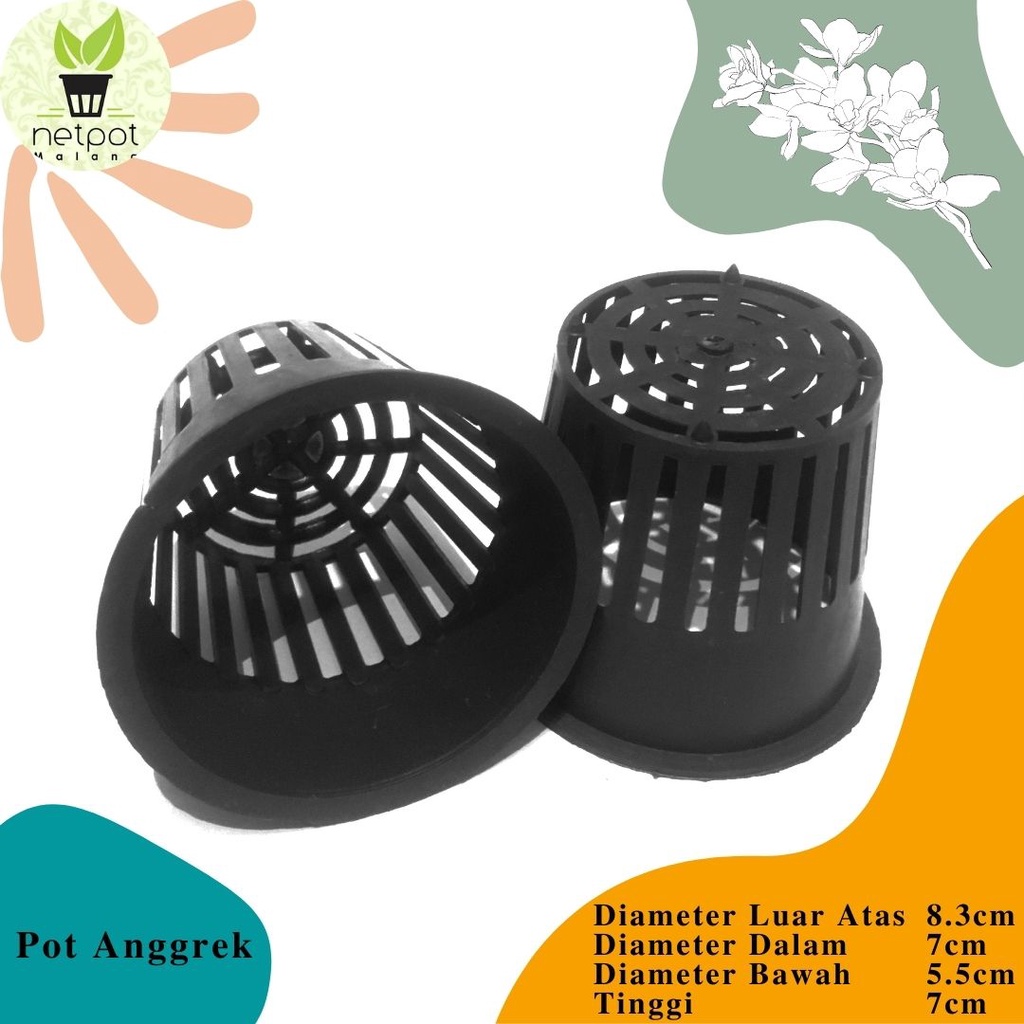 Pot Anggrek Sedang Bisa Diisi Serabut &amp; Digantung - Soft Pot Bunga Ukuran 8cm