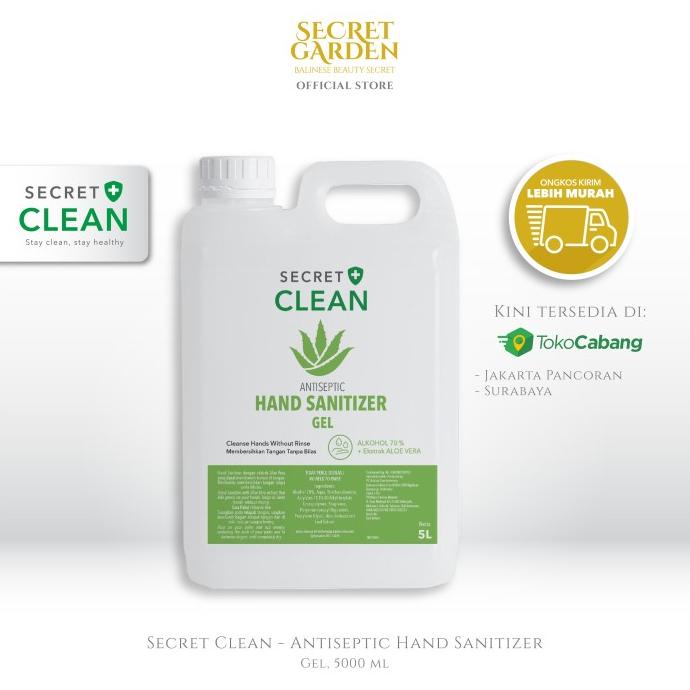 PERAWATAN KAKI TANGAN SECRET CLEAN ANTISEPTIC HAND SANITIZER GEL 5L BERKUALITAS